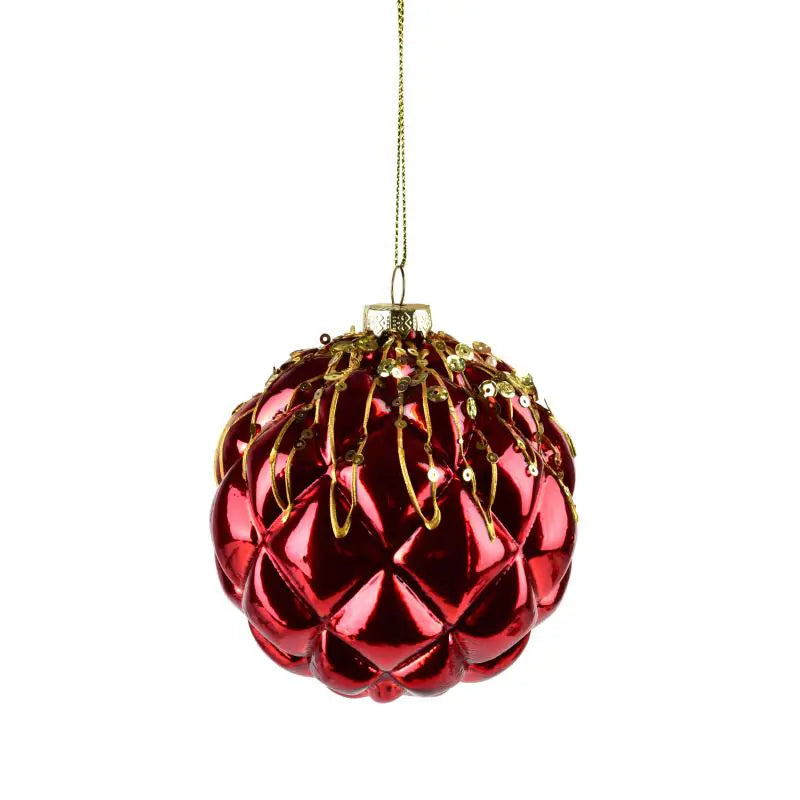 Weihnachtskugel, Rot & Gold, 10 cm